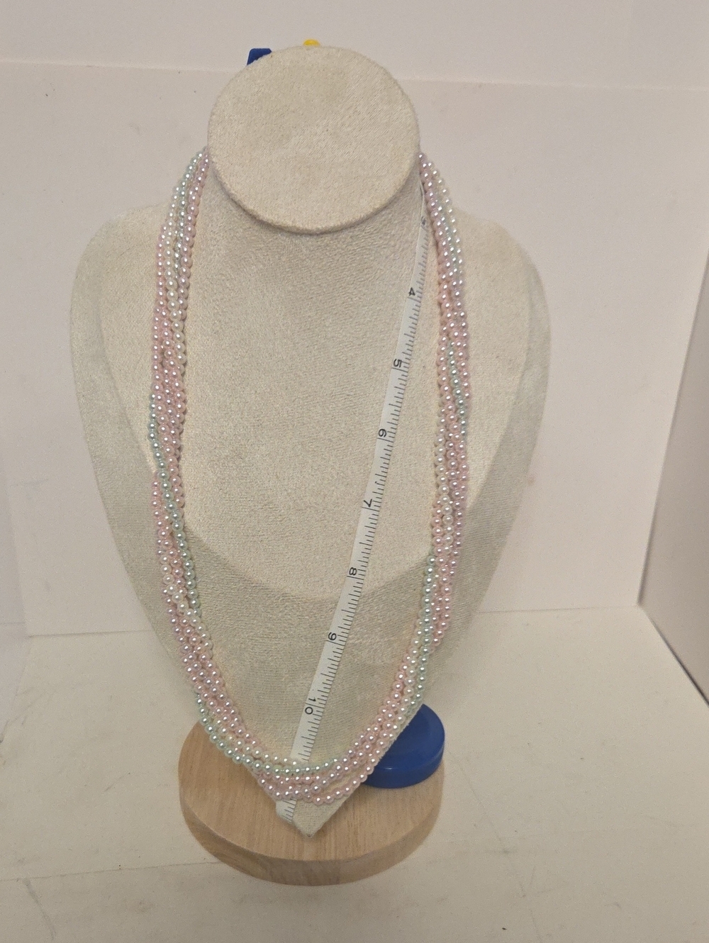 Pastel Multi-Strand Pearl Necklace in Pink and Mint - Women Jewelry